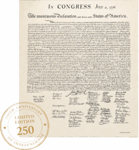 Semiquincentennial — the 250th anniversary of the Declaration of Independence